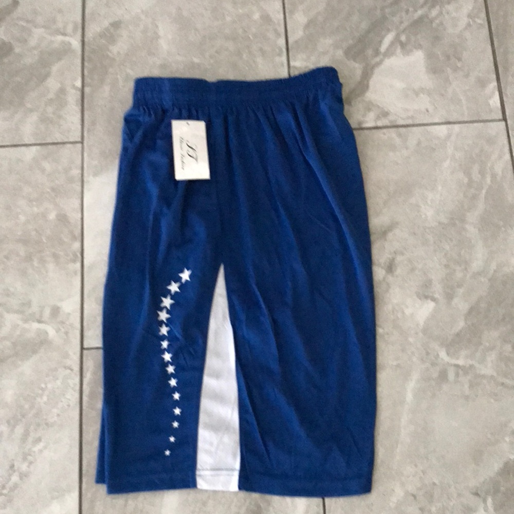 NEW - ST Classic Fashion Mens Blue/ White Stars Print Basketball Shorts …